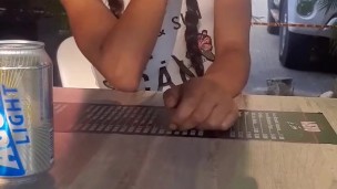 My hot friend uses a vibrator in public and I use the remote.